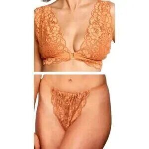 NWT $88 HAH 2-PC SET Got Ur Back Bra & Chase Me Down Panty Brown Sugar Nude XS